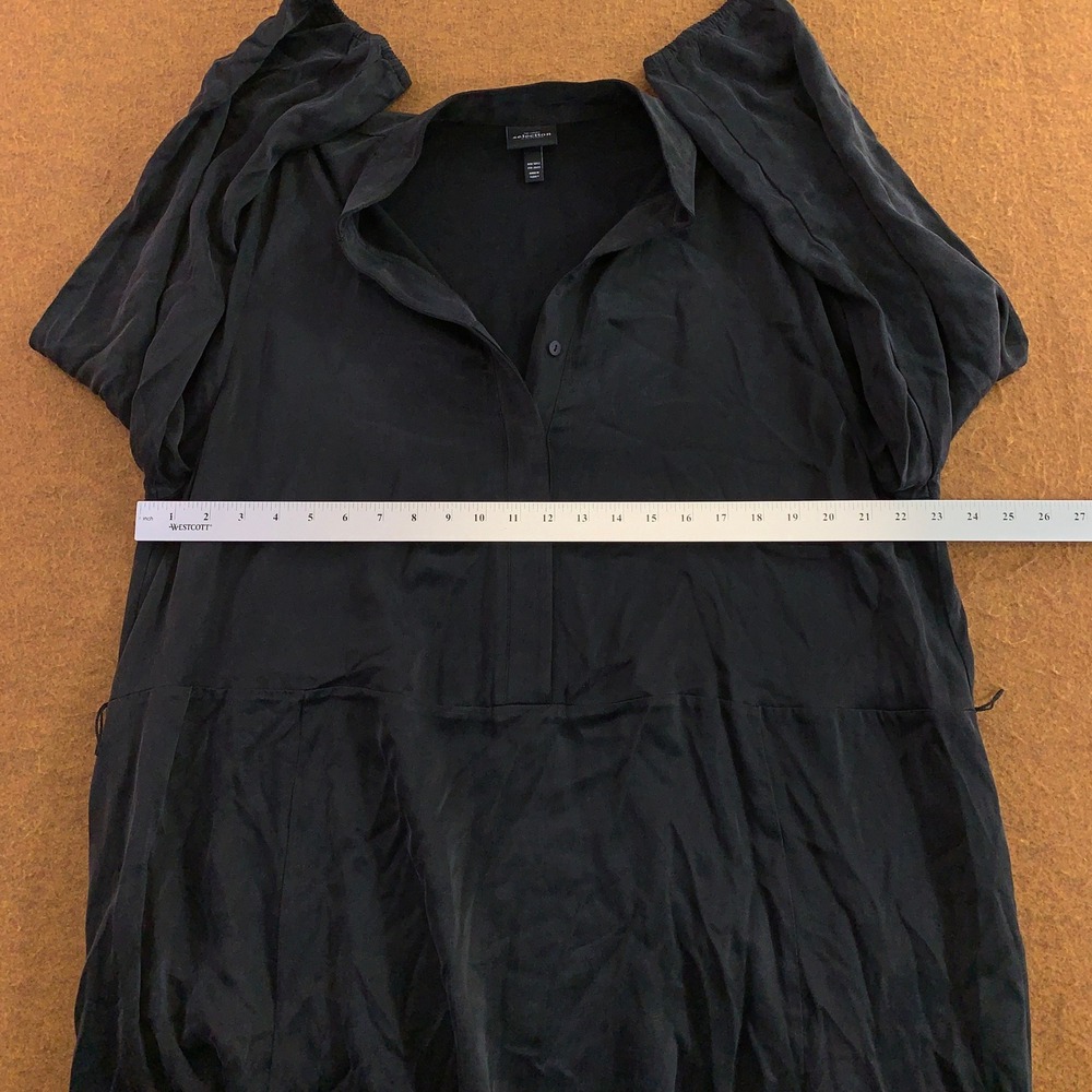 Ulla Popken Womens 20/22 Black Cupro Viscose Luxury Selection Midi Dress New - Picture 4 of 9